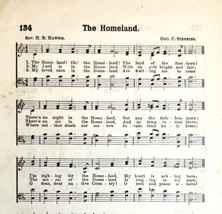 1893 Sheet Music The Homeland Christian Religious Victorian Hymns 7.75 X 5&quot; - £11.65 GBP