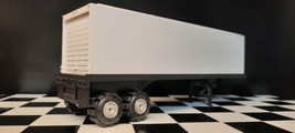 White BOX &amp; Flatbed Semi Trailer for Schaper Stomper Truck w/ Foam Tires - £98.45 GBP