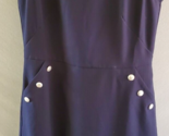 NWT Ann Taylor Loft Blue Polyester Sleeveless Sheath Ruffle Dress 6 - $24.74