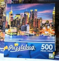 New York at Dusk Puzzlebug 500 pc Puzzle Waterfront Chrysler Building - £4.65 GBP