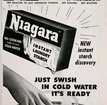1956 Niagara Instant Laundry Starch Advertisement Soap Detergent DWPP24 - $19.99