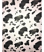 Animal Cowhide Print Poly Cotton Fabric By The Yard, 58/60” Wide, Black ... - $11.99+