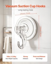 Suction Cup Hooks 6 Pack 2.76 x 3.54 x 1.57 inch Heavy Duty Holder for G... - $20.78