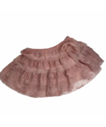 Vintage 90s Y2k Pink Floral Lace Ruffle Boho Cottagecore Tiered Skirt L - £18.53 GBP
