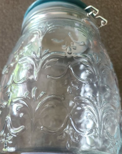 Pioneer Woman ~ Spring Bouquet Embossed Clamp Jar w/Ceramic Lid  ~ 106 Ounce Jar Item image 8