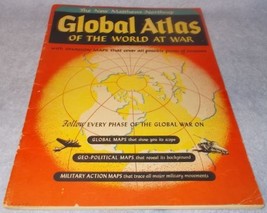 Matthews Northrup Global Atlas World at War 1943 WW2 Maps Insignia Chron... - $19.95