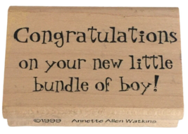 Annette Allen Watkins Rubber Stamp Bundle of Boy Baby Congratulations Joy Pun - $8.99