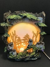 Folklore Table Night Light Lamp Country Wilderness Owls in the Moonlight READ - £31.84 GBP