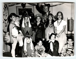 Halloween Party Vintage Photograph Children Boys Girls Witch Superman Ba... - £38.48 GBP