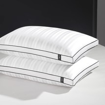 Goose Down Feather Pillow - Luxury Gusseted Bed Pillows For Sleeping - Premium R - £102.29 GBP