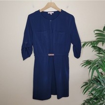 Skies Are Blue | Navy Blue Dress with Roll Tab Sleeves, womens size medium - £19.01 GBP