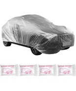4Pack Disposable Plastic Car Covers, Clear Car Cover 15.7x24.6ft Extra L... - $70.55