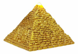 Small Golden Egyptian Giza Golden Pyramid Desk Ornament Figurine With LED Light - £10.99 GBP