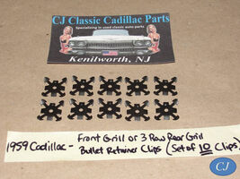 NEW 59 Cadillac 10 PCS FRONT OR 3 ROW REAR GRILL BULLET RETAINER MOUNTIN... - $29.69