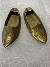 Vintage Brass Ashtray Shoes India 3 1/2” Micro Brass Shoe Decorative - £16.43 GBP