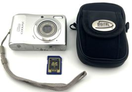 Nikon COOLPIX L19 8MP Digital Camera Silver 3.6x Zoom Bundle TESTED - £40.06 GBP