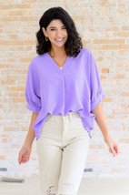 Up For Anything V-Neck Blouse in Lavender - $29.96