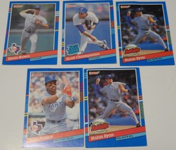 Texas Rangers 5 Pc Lot Don Russ Baseball Cards 1990 Nolan Ryan Julio Franco Vg+ - £7.79 GBP