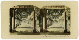 c1890&#39;s Colorized Stereoview Card Royal Castle, Picture Gallery Berlin - £7.46 GBP