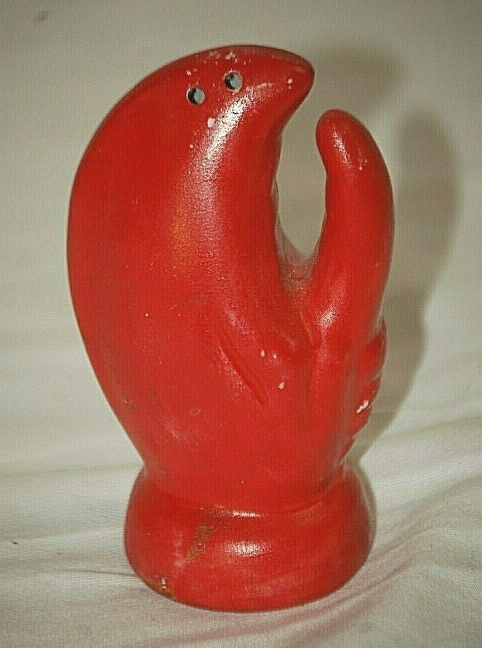 Red Lobster Claw Salt or Pepper Shaker Single Fishing Nautical Sea Vinta... - $16.82
