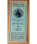 1934 Horse Show And Music Ride Program From The Saddle Horse Association... - €30,85 EUR