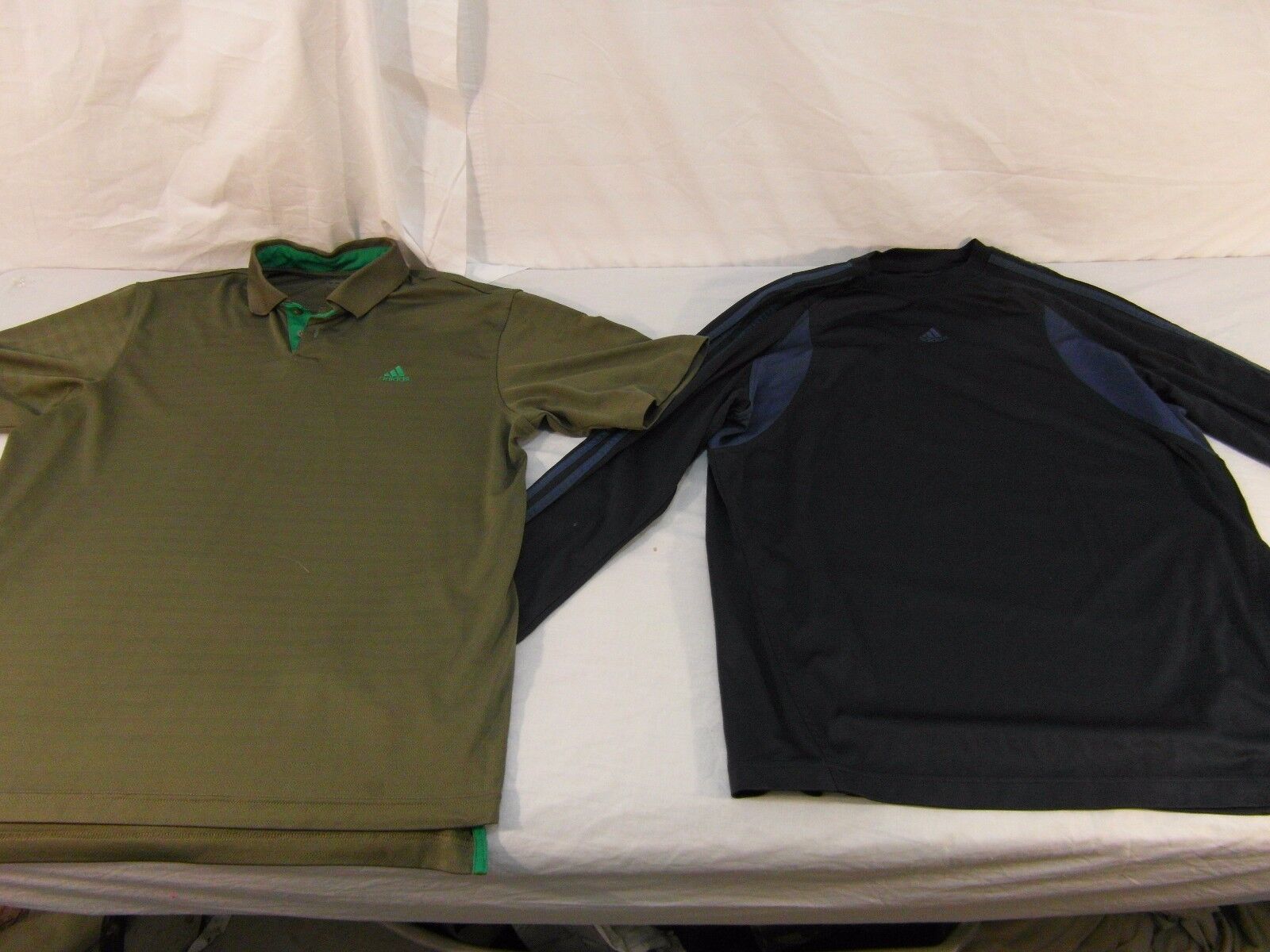 Adult Men&#39;s Adidas Athletic Blue Green Long Sleeve Workout &amp; Polo Shirts... - $15.67