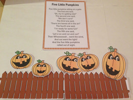 Five Little Pumpkins - Flannel / Felt Board Story Pieces Halloween - £10.03 GBP