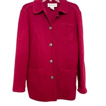 Talbots Womens Coat Pink Small Wool Button Front Pockets Side Slit Casual - £26.90 GBP