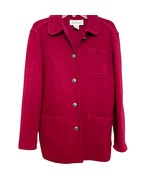 Talbots Womens Coat Pink Small Wool Button Front Pockets Side Slit Casual - £26.82 GBP