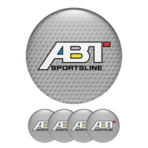 4 x 65 mm ABT Sportsline Domed Decal Sticker for Rims  Wheel Caps  Wheel Center  - £12.45 GBP