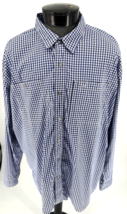 Orvis Men’s XXL Blue White Gingham Long Sleeve Button Front Shirt Zip Po... - $37.61