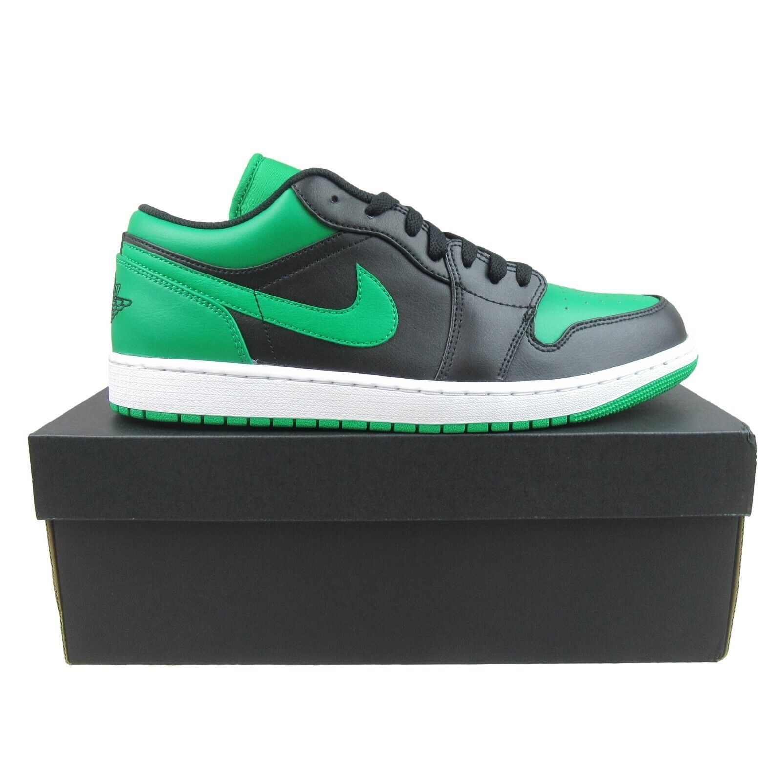 Air Jordan 1 Low Sneakers Black Lucky Green Mens Size 12 NEW 553558-065 - $124.95