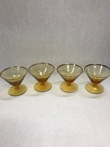 4 pieces Vintage gold rimmed dessert cups goblets wine glass 2.5 inch tall - $46.52