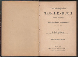1879 Pharmacogosy Pharmacy Handbook Manual Austria German Chemicals Recipe - £213.78 GBP