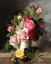 Giclee Art Wall art Still life Roses flowers oil painting HD printed on canvas - £6.86 GBP+