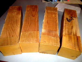 Four (4) Beautiful Beech Turning Blanks Lumber Wood Lathe Carve 3 X 3 X 12&quot; - £37.15 GBP