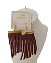 New with Tags Princess Accessories Women's Fringe  Earrings Imitation Leather 3" - $11.88