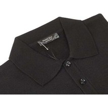 Mens PRINCELY Soft Merinos Wool Sweater Knits Lightweight Polo 1011-40 Black image 2