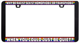 Why His Racist Sexist Homophobic Gay Lesbian LGBTQ Rainbow License Plate-
sho... - $7.23