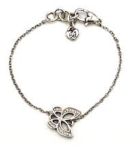 Retired Brighton Silver Plated Crystal Butterfly Bracelet - £20.35 GBP