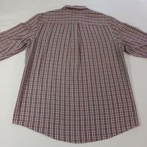 Saddlebred Button-Down Collar Men's Red & White Plaid Shirt Size Medium image 9