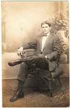 Real Photo Postcard RPPC 1904-1918 - Young Attractive Young Man in Suit AZO - £6.76 GBP
