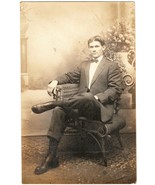 Real Photo Postcard RPPC 1904-1918 - Young Attractive Young Man in Suit AZO - £6.72 GBP