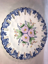 Portugal Hand Painted  Flowered 11.5 Inch Plate Mint - £29.08 GBP