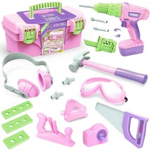 Kids Tool Set, Toddler Tool Set With Electric Toy Drill Tool Box Pretend Play Co - £52.18 GBP
