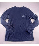 Vineyard Vines Shirt Kids Youth Large Navy Blue Long Sleeve Pullover Cotton - $17.05 CAD