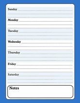 Magnetic Dry Erase Calendar - White Board Planner - Blue 3/011 - £8.60 GBP
