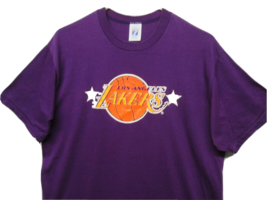 Vtg 80s Los Angeles Lakers Logo 7 Champions T Shirt Size XL Made in USA - £56.53 GBP