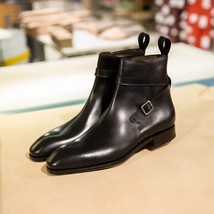 Men&#39;s Handmade Black Jodhpurs Stylish Boot, Men Ankle Dress Boot, Men Le... - £143.69 GBP