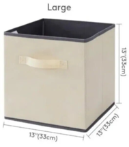 Lifewit™ ~ 13&quot; Storage Bin ~ Fabric Cube Storage Bin ~ Beige ~ Solid Pat... - £17.89 GBP